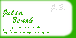 julia benak business card